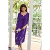 Ekouaer Long Nightgowns for Women Plus Size 3/4 Sleeve Night Gown | Winter Nightgown V Neck Sleepshirts Womens House Dress Maxi Night Shirts Soft Moo Moos for Women Full Length Lounge Dress(Violet Floral)