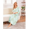 Ekouaer Long Nightgowns for Women Plus Size 3/4 Sleeve Night Gown | Winter Nightgown V Neck Sleepshirts Womens House Dress Maxi Night Shirts Soft Moo Moos for Women Full Length Lounge Dress(Little Daisy)
