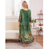Ekouaer Long Nightgowns for Women Plus Size 3/4 Sleeve Night Gown | Winter Nightgown V Neck Sleepshirts Womens House Dress Maxi Night Shirts Soft Moo Moos for Women Full Length Lounge Dress(Green Floral)