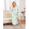 Ekouaer Long Nightgowns for Women Plus Size 3/4 Sleeve Night Gown | Winter Nightgown V Neck Sleepshirts Womens House Dress Maxi Night Shirts Soft Moo Moos for Women Full Length Lounge Dress(Little Daisy)