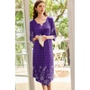 Ekouaer Long Nightgowns for Women Plus Size 3/4 Sleeve Night Gown | Winter Nightgown V Neck Sleepshirts Womens House Dress Maxi Night Shirts Soft Moo Moos for Women Full Length Lounge Dress(Violet Floral)