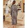 Ekouaer Nightgown for Women Long Sleeve Sleepshirt Full Length Nightshirt(Brown Leopard Print)