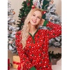 Ekouaer Nightgown for Women Long Sleeve Sleepshirt Full Length Nightshirt(Xmas Print-red)