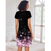 Ekouaer Nightgowns for Women Short Sleeve Sleep Shirts Pleated Night Dress V Neck Night Shirts Soft House Dress(Cherry Blossoms)