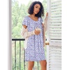 Ekouaer Nightgowns for Women Short Sleeve Sleep Shirts Pleated Night Dress V Neck Night Shirts Soft House Dress(Purple Speckle)