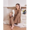 Ekouaer Pajamas for Women Set Long Sleeve Ribbed Knit Fall Lounge Set | Slim Fit Tops and Wide Leg Pants with Pockets, Soft Pjs, Casual Loungewear, 2 Piece Matching Set(Caramel)