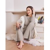 Ekouaer Pajamas for Women Set Long Sleeve Ribbed Knit Fall Lounge Set | Slim Fit Tops and Wide Leg Pants with Pockets, Soft Pjs, Casual Loungewear, 2 Piece Matching Set(Khaki)