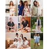 Ekouaer Satin Pajamas for Women Silk Pjs Short Set 2 Piece Lounge Sets | Short Sleeve Button Up Sleepwear,Notch Collar,Sleep,Bridal,Maternity,Postpartum,Wedding Party,Daily,Working from Home,Gifts(Brown)