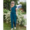 Ekouaer Womens Pajama Sets 2 Piece Lounge Set Short Sleeve Jogger Pants Pjs(Teal)