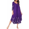 Ekouaer Long Nightgowns for Women Plus Size 3/4 Sleeve Night Gown | Winter Nightgown V Neck Sleepshirts Womens House Dress Maxi Night Shirts Soft Moo Moos for Women Full Length Lounge Dress(Violet Floral)