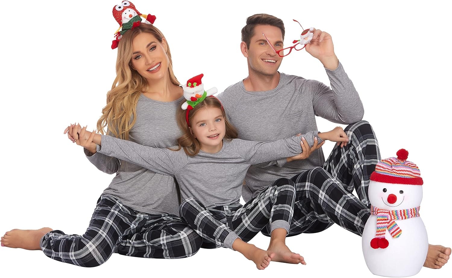 image:imageEkouaer Family Matching Pajamas Christmas Sleepwear Long Sleeve Pjs SetLight Grey