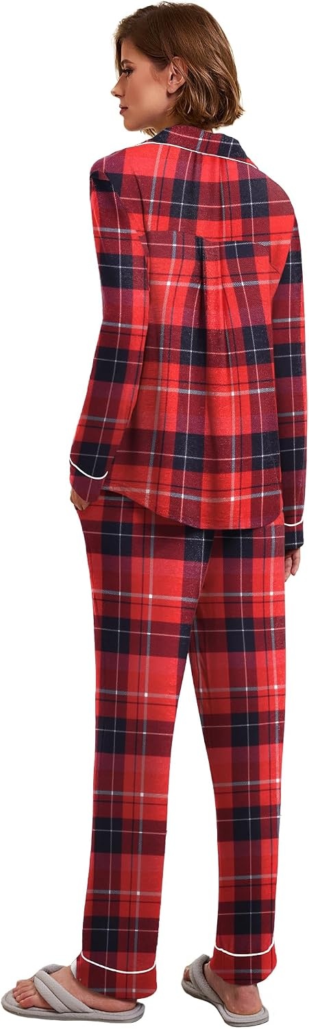 image:imageEkouaer Womens Pajamas Long Sleeve Loungewear Casual Button Down Pjs