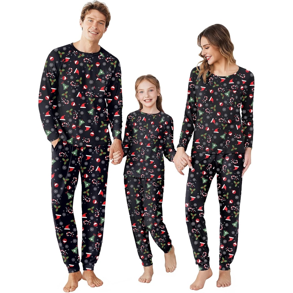 image:imageEkouaer Family Matching Pajamas Christmas Sleepwear Long Sleeve Pjs SetChristmas Hat