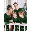 Ekouaer Family Matching Pajamas Christmas Sleepwear Long Sleeve Pjs Set(Christmas Green Print)