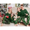 Ekouaer Family Matching Pajamas Christmas Sleepwear Long Sleeve Pjs Set(Christmas Green Print)