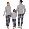Ekouaer Family Matching Pajamas Christmas Sleepwear Long Sleeve Pjs Set(Light Grey)