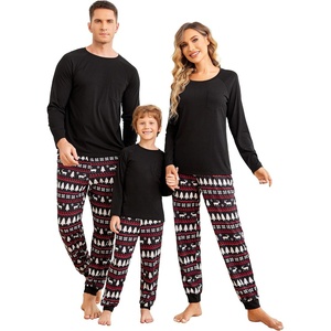 Ekouaer Family Matching Pajamas Christmas Sleepwear Long Sleeve Pjs Set(Black With Christmas Tree)