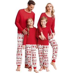 Ekouaer Family Matching Pajamas Christmas Sleepwear Long Sleeve Pjs Set(Christmas Print)