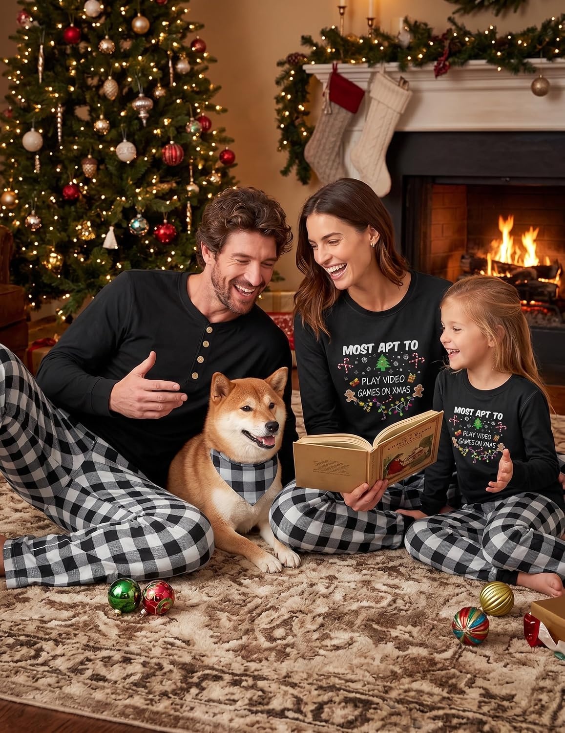 image:imageEkouaer Family Christmas Pajamas Matching Sets Pjs Holiday Lounge SetsApt