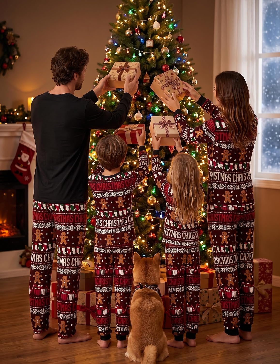 image:imageEkouaer Family Christmas Pajamas Matching Sets Pjs Holiday Lounge SetsGingerbread