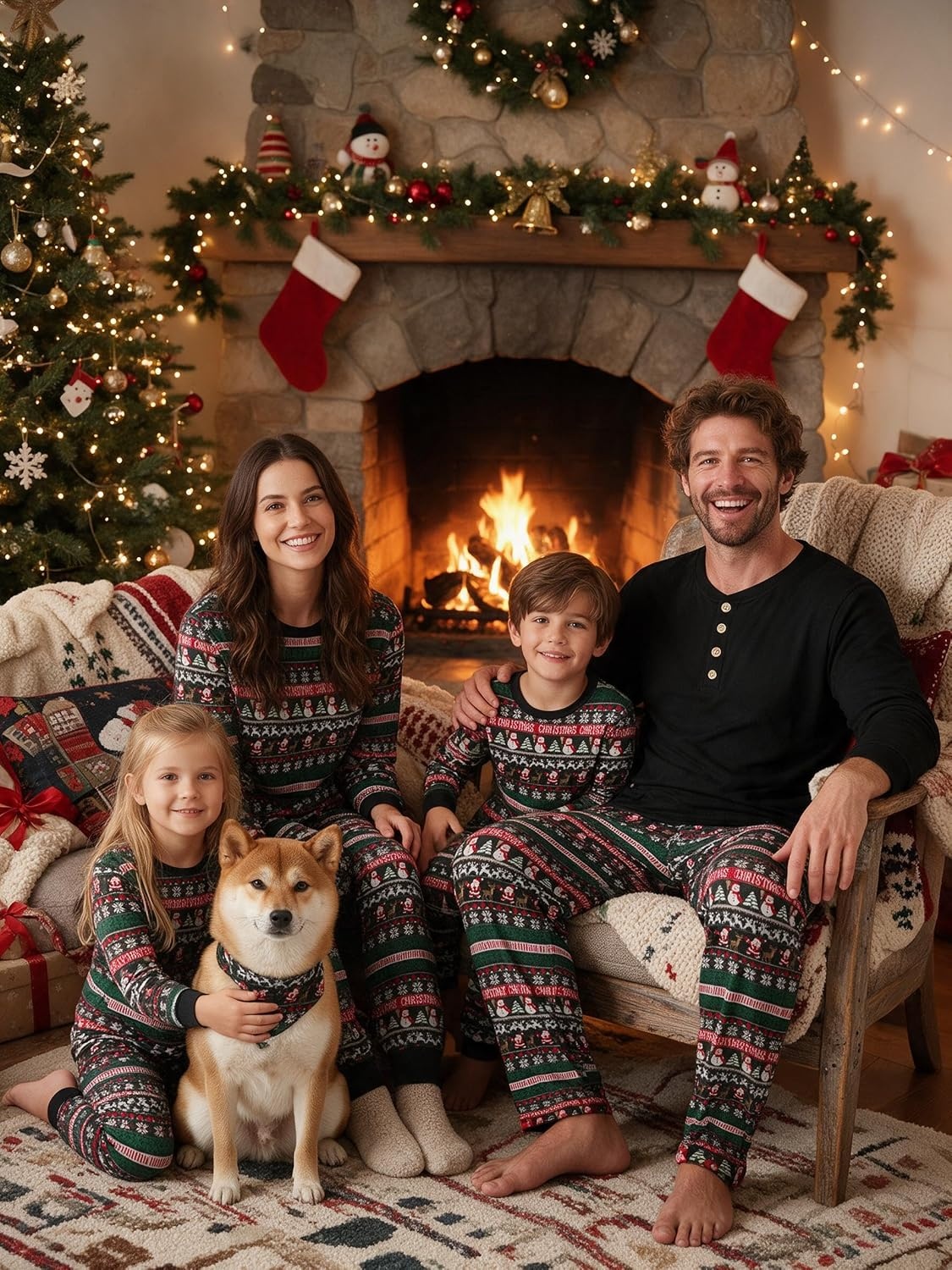 image:imageEkouaer Family Christmas Pajamas Matching Sets Pjs Holiday Lounge SetsSnowman
