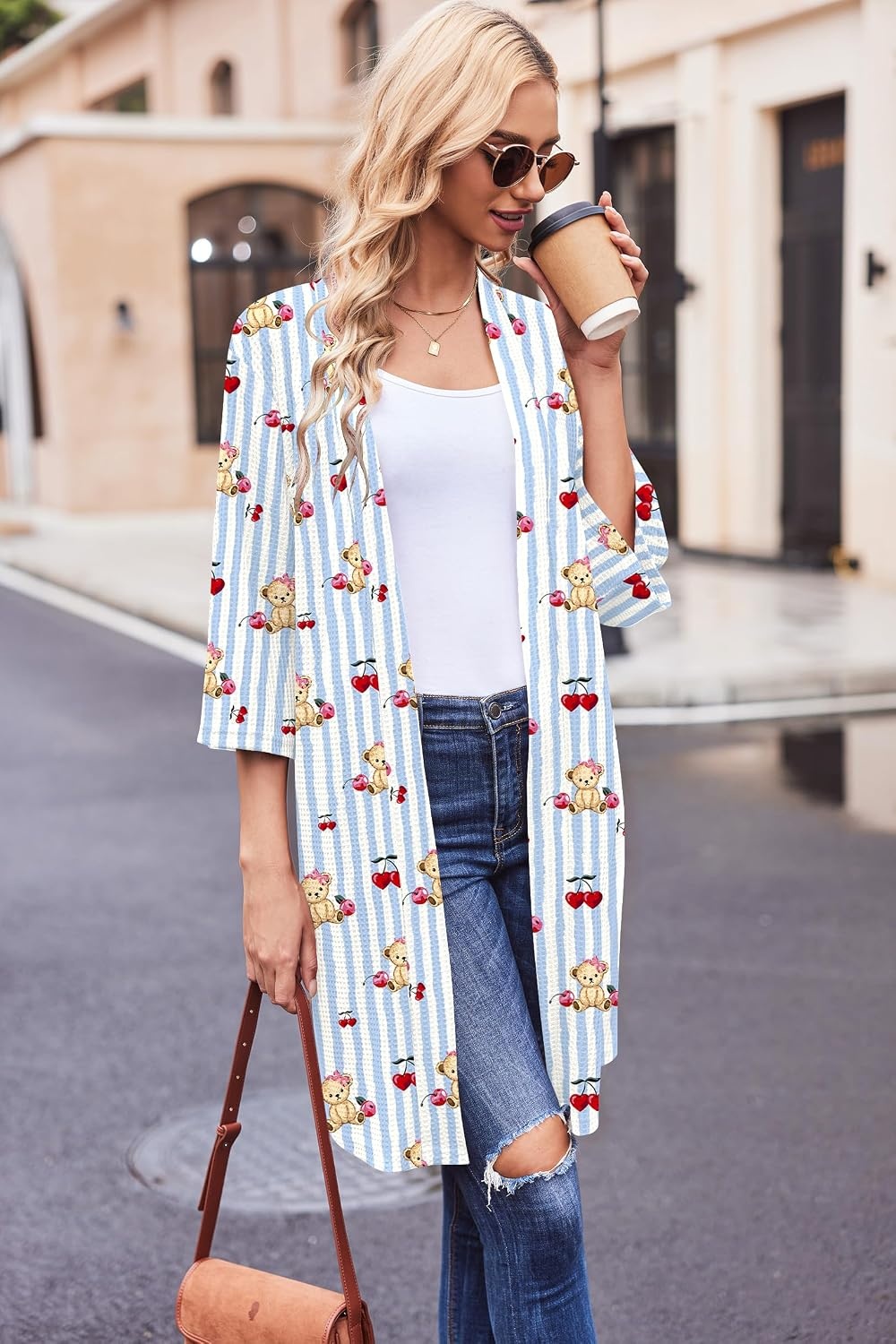 image:imageEkouaer Robes for Women Waffle Knit Bathrobe Soft Lightweight Loungewear