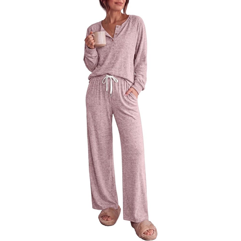 image:imageEkouaer Pajamas for Women Set Soft 2 Piece Lounge Set Fall OutfitsLight Pink