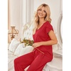 Ekouaer 2 Pack Womens Pajama Set Short Sleeve Sleepwear Soft Pjs Lounge Set(Christmas Black/Red)