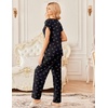 Ekouaer 2 Pack Womens Pajama Set Short Sleeve Sleepwear Soft Pjs Lounge Set(Pink/Black Bow)