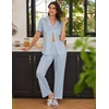 Ekouaer 2 Pack Womens Pajamas Sets Short Sleeve Pjs Button Up Sleepwear Set(Black_blue Stars)
