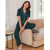 Ekouaer 2 Pack Womens Pajamas Sets Short Sleeve Pjs Button Up Sleepwear Set(Dark Grey_dark Green)