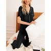 Ekouaer 2 Pack Womens Pajamas Sets Short Sleeve Pjs Button Up Sleepwear Set(Leopard Print_black)