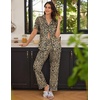 Ekouaer 2 Pack Womens Pajamas Sets Short Sleeve Pjs Button Up Sleepwear Set(Leopard Print_black)