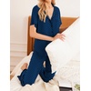 Ekouaer 2 Pack Womens Pajamas Sets Short Sleeve Pjs Button Up Sleepwear Set(Pink Stripe_navy Blue)