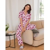 Ekouaer 2 Pack Womens Pajamas Sets Short Sleeve Pjs Button Up Sleepwear Set(Rose and Flower)