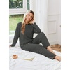 Ekouaer 2 Piece Lounge Sets for Women Long Sleeve Matching Pajama Set(Black Stripes)
