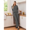 Ekouaer 2 Piece Lounge Sets for Women Long Sleeve Matching Pajama Set(Black Stripes)