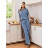 Ekouaer 2 Piece Lounge Sets for Women Long Sleeve Matching Pajama Set(Blue Stripes)
