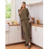 Ekouaer 2 Piece Lounge Sets for Women Long Sleeve Matching Pajama Set(Brown)