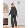 Ekouaer 2 Piece Lounge Sets for Women Long Sleeve Matching Pajama Set(Dark Gray)