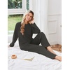Ekouaer 2 Piece Lounge Sets for Women Long Sleeve Matching Pajama Set(Dark Gray)