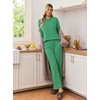 Ekouaer 2 Piece Lounge Sets for Women Long Sleeve Matching Pajama Set(Green Stripes)