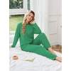 Ekouaer 2 Piece Lounge Sets for Women Long Sleeve Matching Pajama Set(Green Stripes)