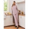 Ekouaer 2 Piece Lounge Sets for Women Long Sleeve Matching Pajama Set(Pink Stripes)