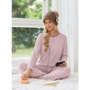 Ekouaer 2 Piece Lounge Sets for Women Long Sleeve Matching Pajama Set(Pink Stripes)