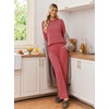 Ekouaer 2 Piece Lounge Sets for Women Long Sleeve Matching Pajama Set(Red Stripes)