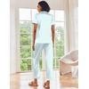 Ekouaer 2 Piece Satin Short Sleeve Pajamas Set Button Down Sleepwear(Deep Green Striped)
