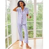Ekouaer 2 Piece Satin Short Sleeve Pajamas Set Button Down Sleepwear(Pink Striped)