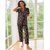 Ekouaer 2 Piece Satin Short Sleeve Pajamas Set Button Down Sleepwear(Red Striped)