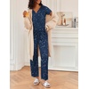 Ekouaer 2 Piece Womens Pajamas Set Short Sleeve Pjs Print Pants Lounge Set(Blue Stars)
